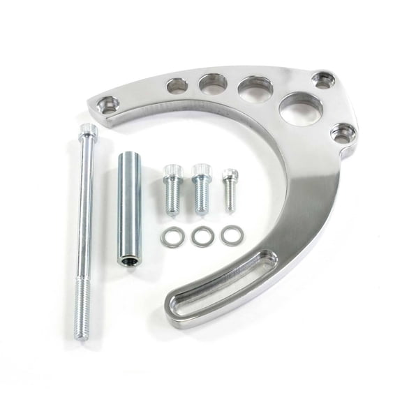 Long Water Pump Mid-Mount Alternator Bracket for Chevy Big Block - Chrome