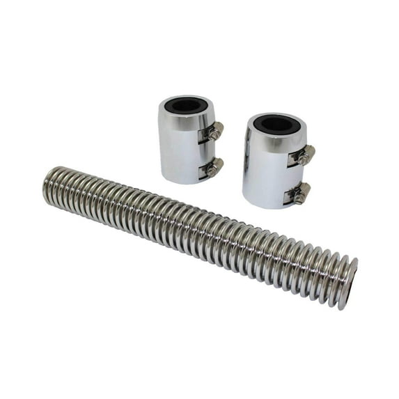 Polished Stainless Steel Flexible Radiator Hose Kit - 24 Inches