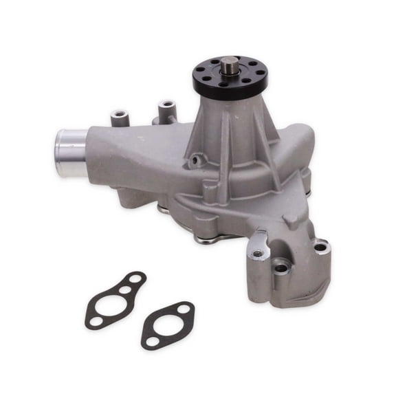 Long Reverse Rotation Mechanical Water Pump for Chevy Small Block - Satin