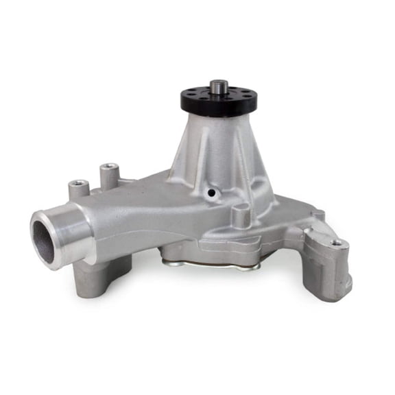 Long Reverse Rotation Mechanical Water Pump for Chevy Small Block - Satin