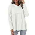 thumbnail image 1 of Top Style Trends for Women!DianGeFu Autumn 2025 Offers on Plus Size Womens Long-Sleeve Tees 50% Off Clear,Fashion Women's Long Sleeves High Neck Top Blouse,White,L, 1 of 7