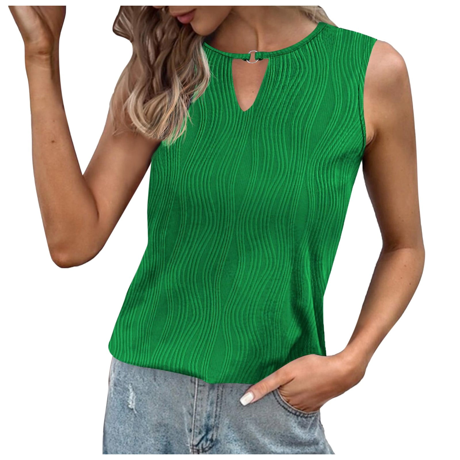 Top T Shirt For WomenSleeveless OutdoorLoose Causal T Shirt 更多 Lock For Locker With Code Key