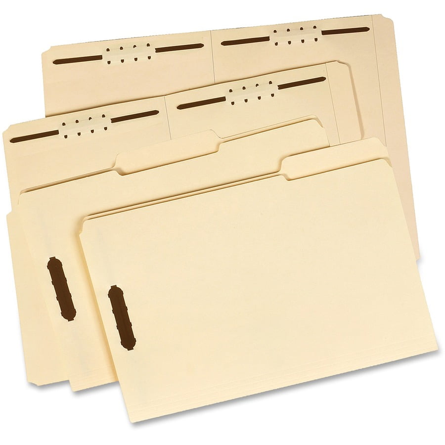 Top Tab Fastener Folder, 1/3-Cut Tab: Assorted, Expands 0.75