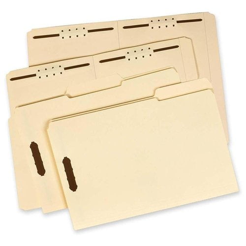 Top Tab Fastener Folder, 1/3-Cut Tab: Assorted, Expands 0.75", 2 Fasteners, Legal Size, Manila, 50/Box