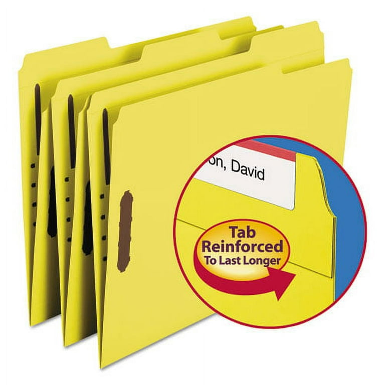 Top Tab Colored Fastener Folders, 0.75