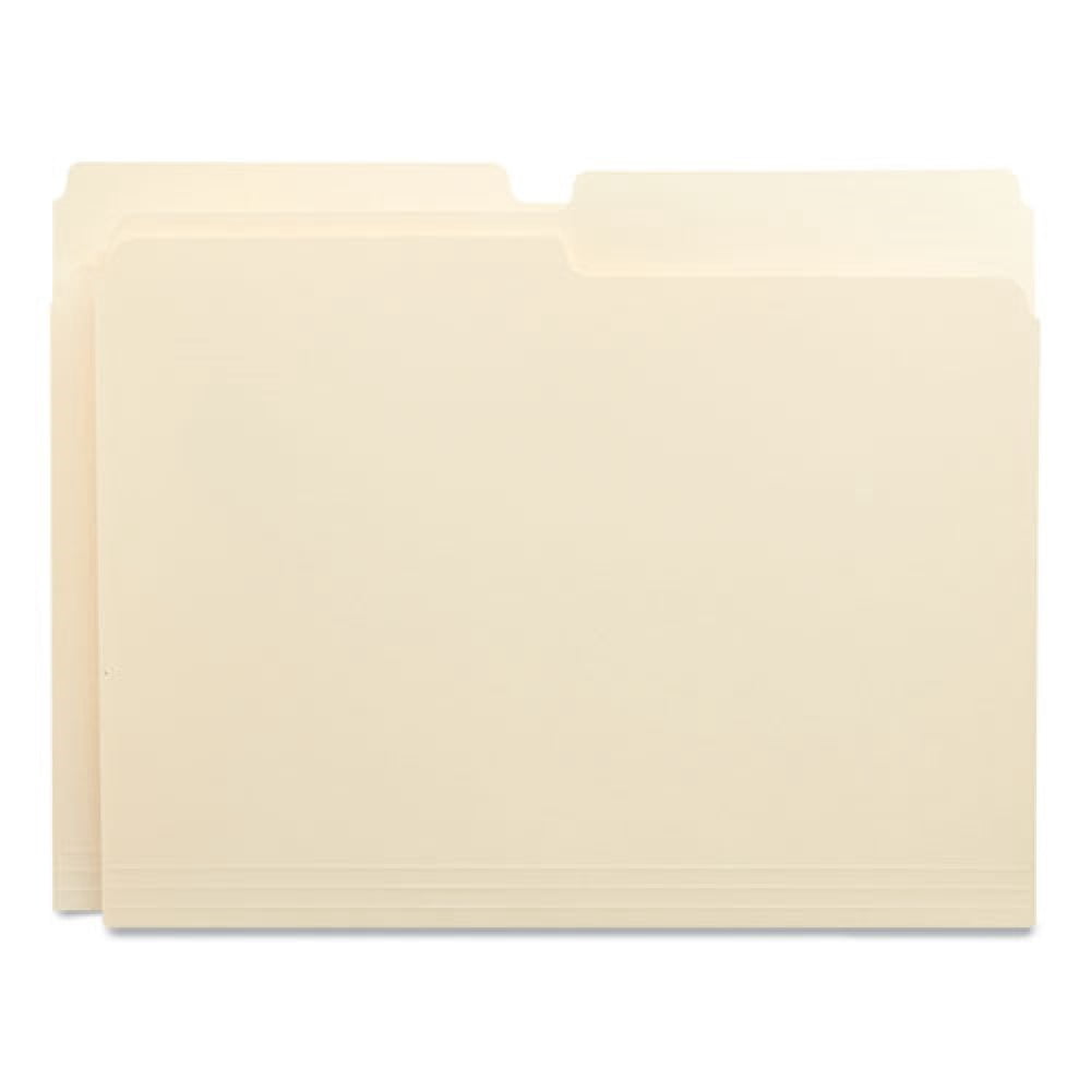 Universal UNV12112EE 1/2-Cut Assorted Top Tab File Folders - Letter Size, Manila (100/Box)