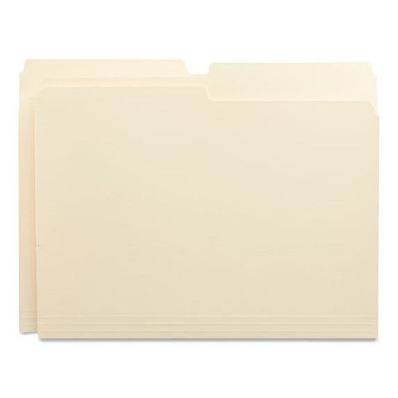 Universal UNV12112EE 1/2-Cut Assorted Top Tab File Folders - Letter Size, Manila (100/Box)