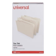 Universal UNV15113EE 11-Point 1/3-Cut Top Tab Assorted-Position File Folders - Legal Size, Manila (100/Box)