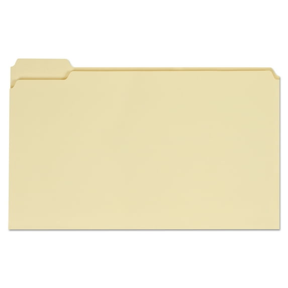 Top Tab Manila File Folders, 1/5-Cut Tabs, Assorted Positions, Legal Size, 11 Pt. Manila, 100/box | Bundle of 5 Boxes