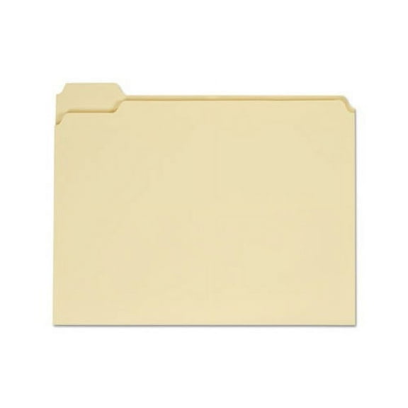 Top Tab Manila File Folders 1/5-Cut Tabs, Assorted Positions, Letter Size, 11 pt. Manila, 100/Box