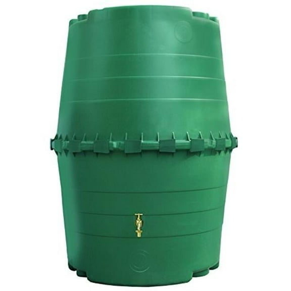 Top Tank - Commercial Rain Barrel for Above Ground Use - Dark Green - 345 gal