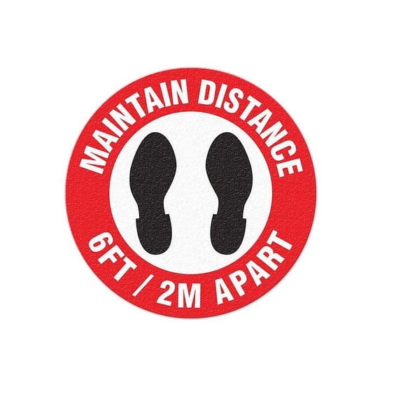 MAINTAIN DISTANCE FLOOR SIGN (17  D