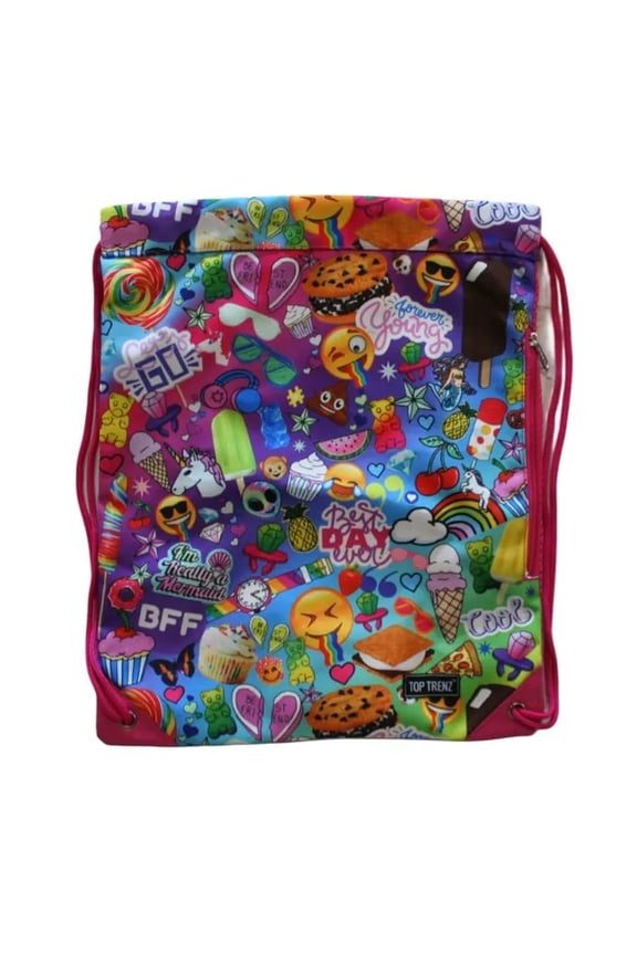 Drawstring Sling Bag Best Day Ever Strawberry Scented Pink