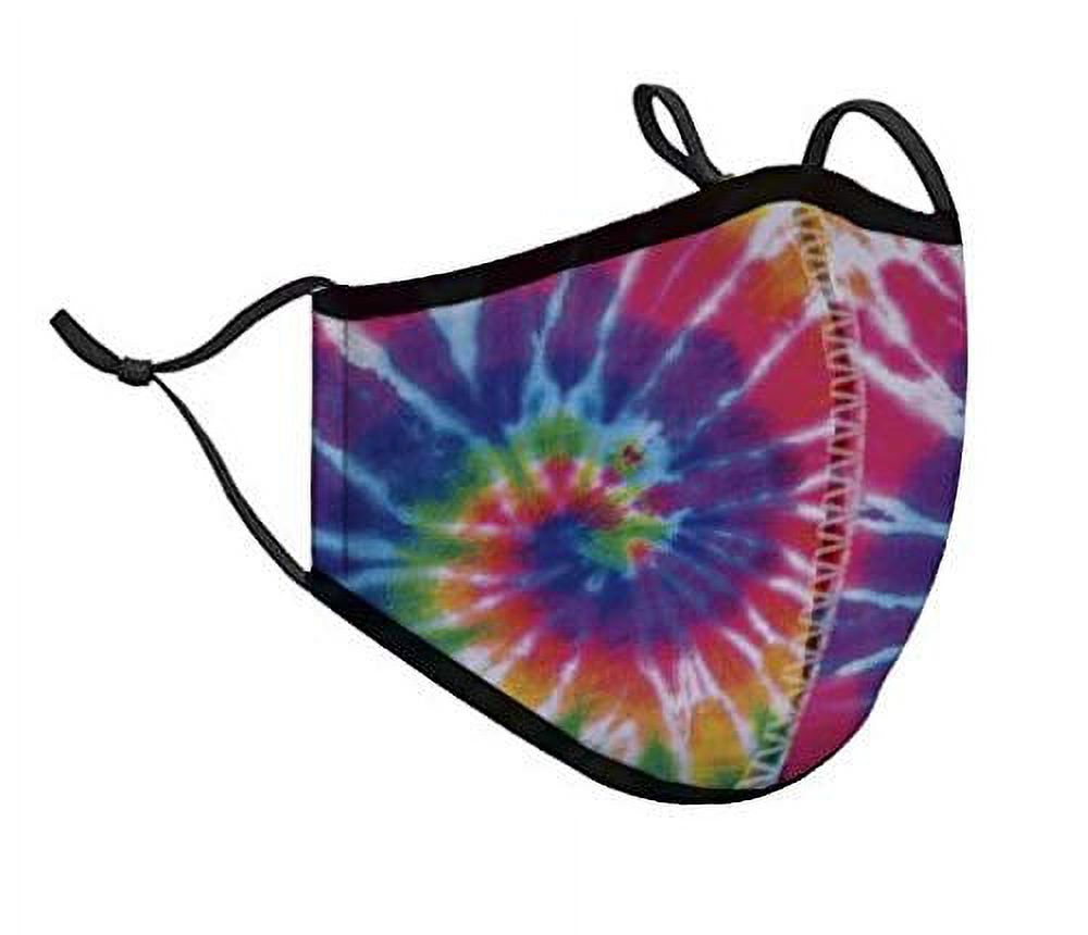 Top Trenz Kids Face Wrap Cloth Reusable Fashion Mask Small (Ages 37) (Small, Primary Tie Dye
