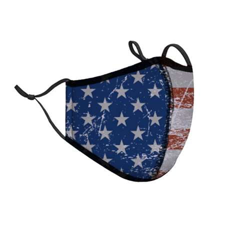 Top Trenz Neoprene, Reusable & Washable American Flag Face Mask (Adult Men)