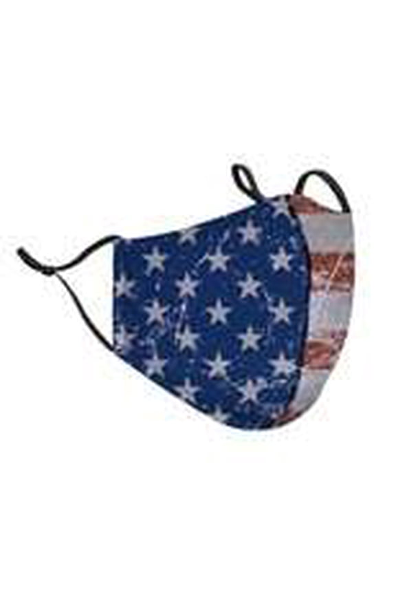 Neoprene, Reusable & Washable Red, White & Blue American Flag Face Mask (One Size Fits Most, Ages 8+ (Teens / Young Adults))