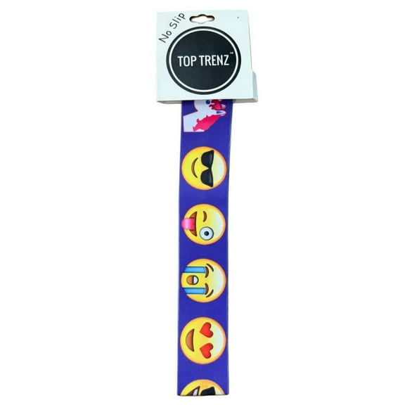 Top Trenz Purple Emojicon Faces Elastic Headband - 1 1/2"
