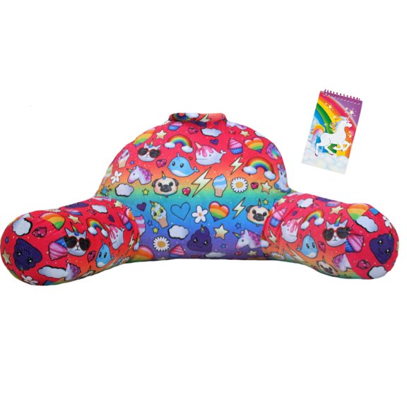 Top Trenz Unicorn Dreams Backrest Pillow & Unicorn Notepad Bundle Set