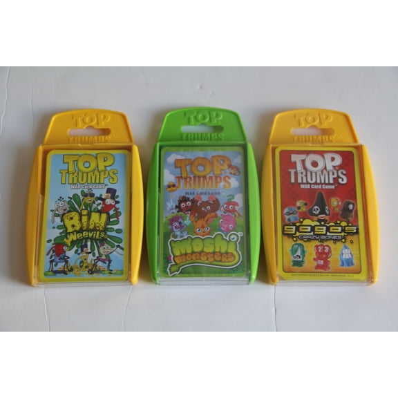 Top Trumps Fun 3 Pack - Go Go Crazy Bones, Bin Weevils, Moshi Monsters