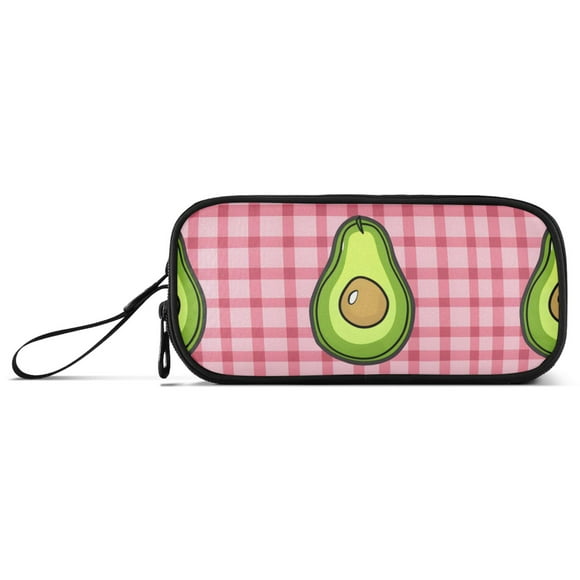 Top View Of Cartoon Avocados Pencil Case Stationary Holder Pen Bag Pencil Pouch Tool Organizer 3 Compartments
