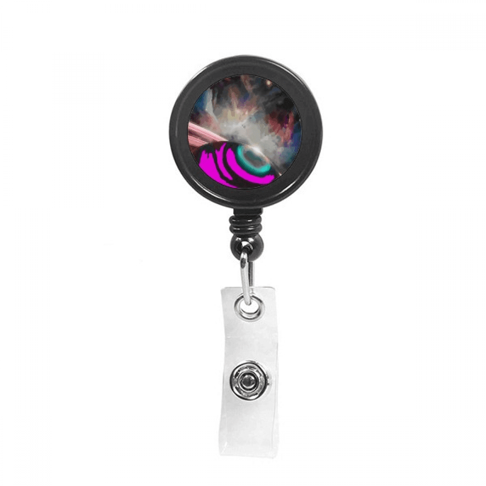 Top View Planet's Atmosphere Retractable Keychain Badge Holder ID Badge