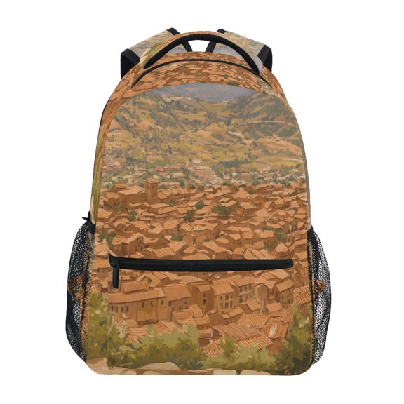 Top View Small Village Stylish Large Backpack 15L Self-Standing Durable Twill for School, Office and Travel Use