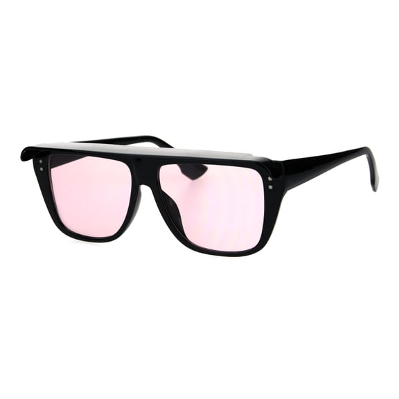 Top Visor Shade Rectangular Plastic Racer Retro Funk Sunglasses Black Pink