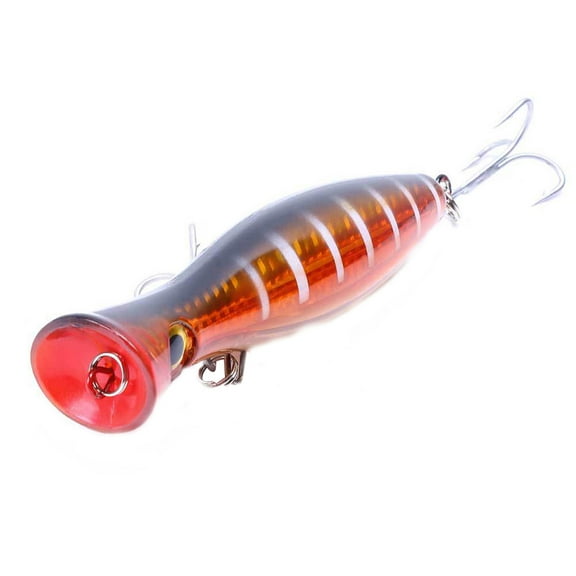 Top Water Fishing Lures Bass Hard Baits 3D Eyes Life-Like Swimbait Fishing Poppers with Tackle Box for Freshwater Saltwater