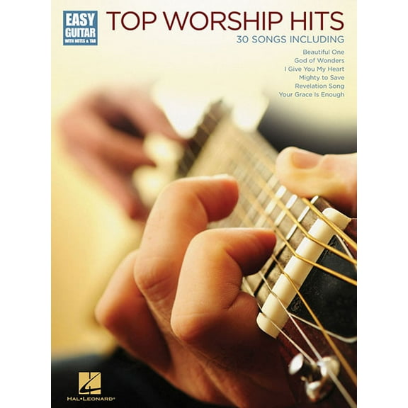 Top Worship Hits: Easy Guitar with Notes & Tab, (Paperback)