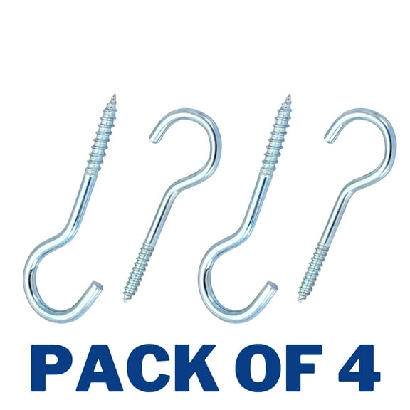 Top Zone V2040 #14 Ceiling Hook - Zinc Plated, Pack of 4
