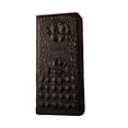 thumbnail image 1 of Top-grain cowhide leather case for iPhone with card slots and kickstand, crocodile-back pattern business-grade protective case, 1 of 7