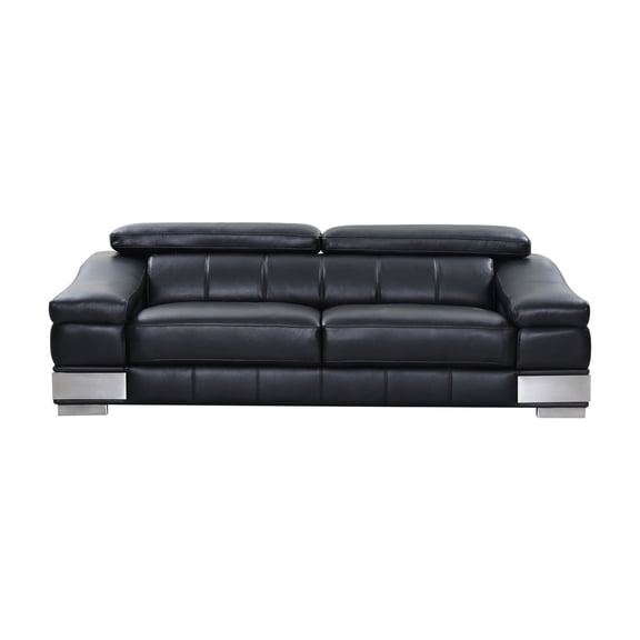 Top grain leather, chrome legs | Modern living room, adds elegant touch
