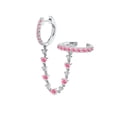 thumbnail image 1 of Top-keivon 1 PCS Minimalist Cuff Small Hoop Cubic Zirconia Chain Climber Crawler Earrings for Women Cartilage 925 Sterling Silver Post Hypoallergenic Fashion Threader Crystal Huggie Clip Hoops, 1 of 15