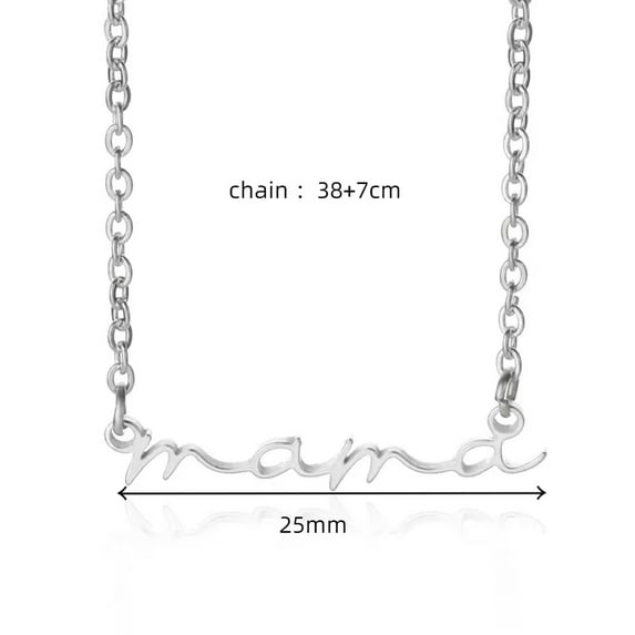 Top-keivon 18K Gold Plated MAMA Choker Necklace for Women 925 Sterling Silver Pendant Necklaces Gifts for Women Trendy