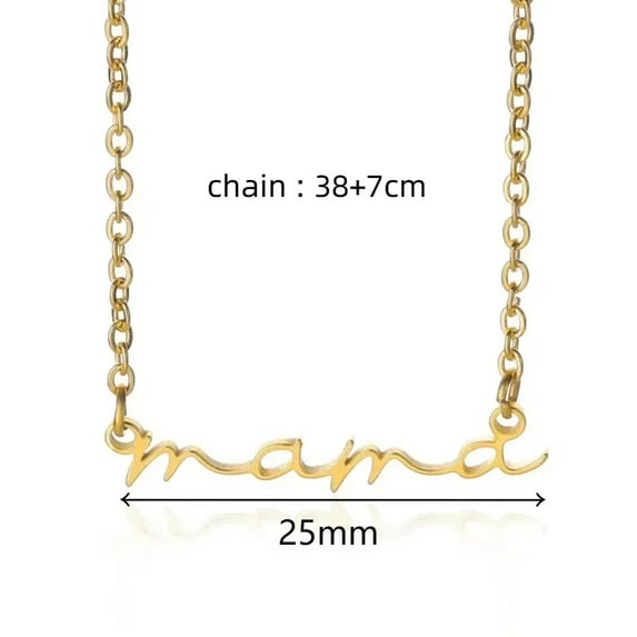 Top-keivon 18K Gold Plated MAMA Choker Necklace for Women 925 Sterling Silver Pendant Necklaces Gifts for Women Trendy
