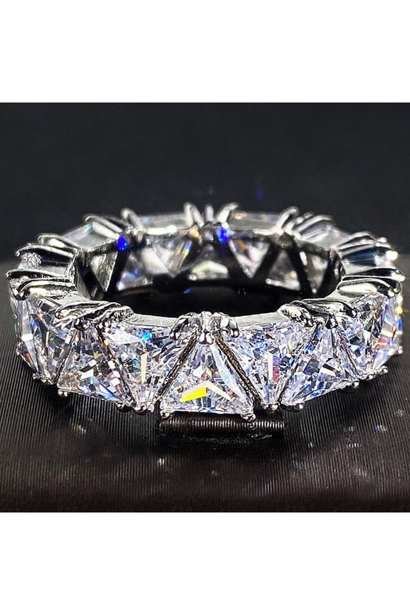 925 Sterling Silver Promise Ring Engagement Proposal Wedding Ring Fashion Ring Princess Imitation Moissanite Ring Cocktail Ring Round Cut Cubic Zirconia Wedding Promise Ring