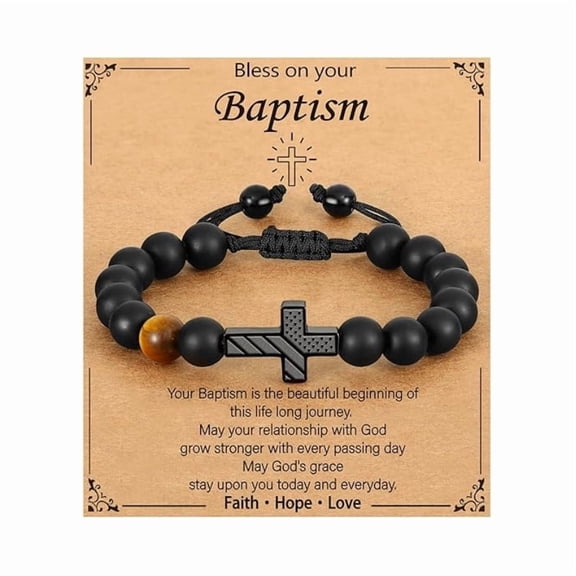 Top-keivon Cross Bracelet for Son Men Friend brother - Birthday Graduation Retirement Christmas Christian Gift for Men