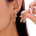 thumbnail image 1 of Top-keivon Gingerbread for Man Rhinestone Earrings for Women - Sparkling -Adorned Gingerbread Cookie Dangle Earrings with Icing-Like Bezel Setting, 1 of 8