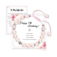 thumbnail image 1 of Top-keivon Happy 8th/9th/10th Birthday Gift for daughter – Pink Beaded Butterfly Bracelet for Daughter, Granddaughter, Niece or Best Friend, 1 of 21