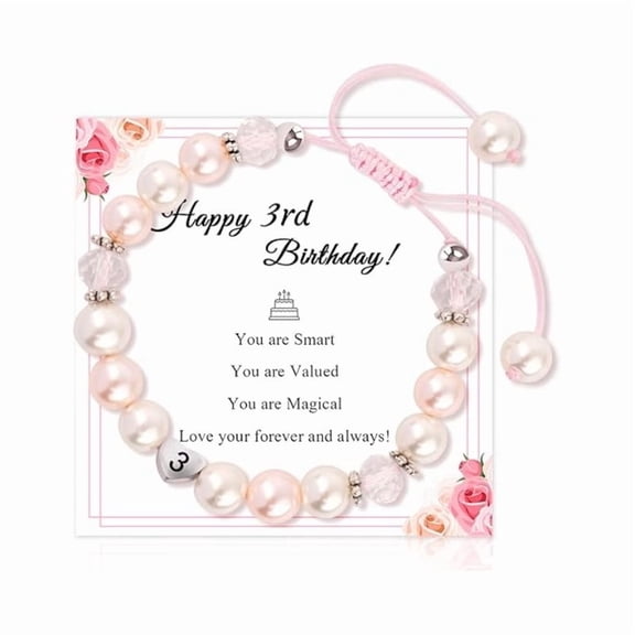 Top-keivon Happy 8th/9th/10th Birthday Gift for daughter – Pink Beaded Butterfly Bracelet for Daughter, Granddaughter, Niece or Best Friend