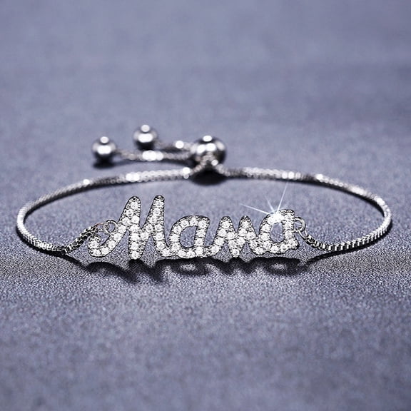 Top-keivon Mom Gifts, Personalized Mama Bracelet, Birthday Gifts for Women, Adjustable Hypoallergenic Mom Bracelet for Wife Grandma