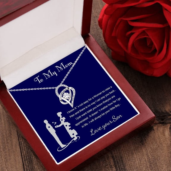 Top-keivon Preserved Rose Box with Crystal Heart Necklace -Real Red Eternal Rose with Sterling Silver Love Amethyst Pendant,Forever Flower with Purple Birthstone Gift for Her on Anniversary