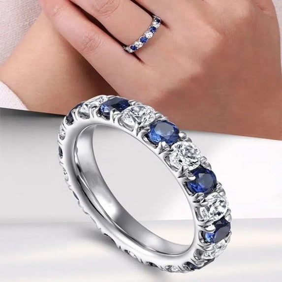 Top-keivon Shiny Round Cubic Zirconia Promise Rings for Women Everyday Wearable Jewelry