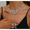 thumbnail image 1 of Top-keivon Silver Necklace Earrings Set Crystal Bridal Wedding Jewelry Sets Rhinestone Choker Necklace for Women and Brides, 1 of 21
