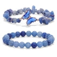 thumbnail image 1 of Top-kevin 2Pcs Butterfly Bracelets for Women Healing Crystals Bracelets for Women Natural Gemstone Bead Bracelet Cute Butterfly Charm Bracelet Stretch Crystal Jewelry Gifts for Women, 1 of 25