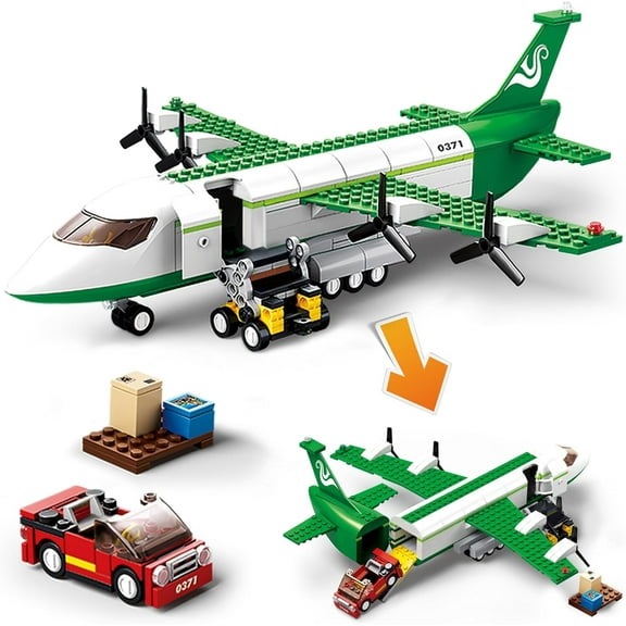 Top-kevin 383 PCS Building Blocks City Green AirPlane Station Toy for Teens,City Airport Building Kits Learning Building Bricks Helicoper Birthday Gift for Families