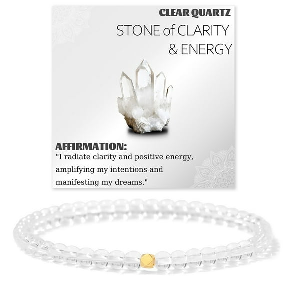 Top-kevin 4mm Natural Crystal Gemstone Stretch Bracelets – Handmade Reiki Energy Healing Jewelry for Meditation,Yoga, Unisex