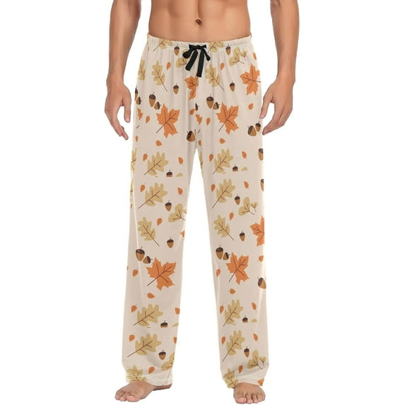 Top-kevin Acorns Fallen Oak Leaves Pajama Pants for Men Men's Pajama Pants Mens Pajama Bottoms with Drawstring