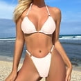thumbnail image 1 of Top-kevin Bikini Sets for Women Two Piece Swimsuit Metal Decor String Adjustable Triangle Top Swim Wear, 1 of 17
