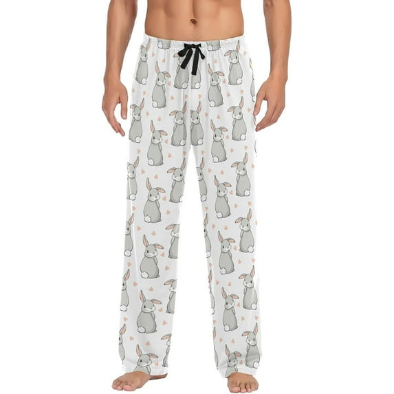 Top-kevin Bunny Pajama Pants for Men PJs Bottoms Sleep Lounge Pants with Pockets